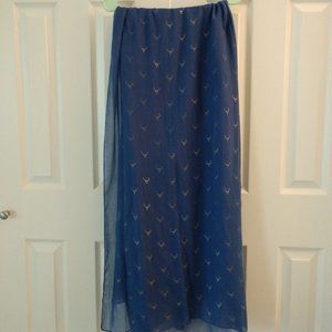 soft blue scarf with deer horn pattern
